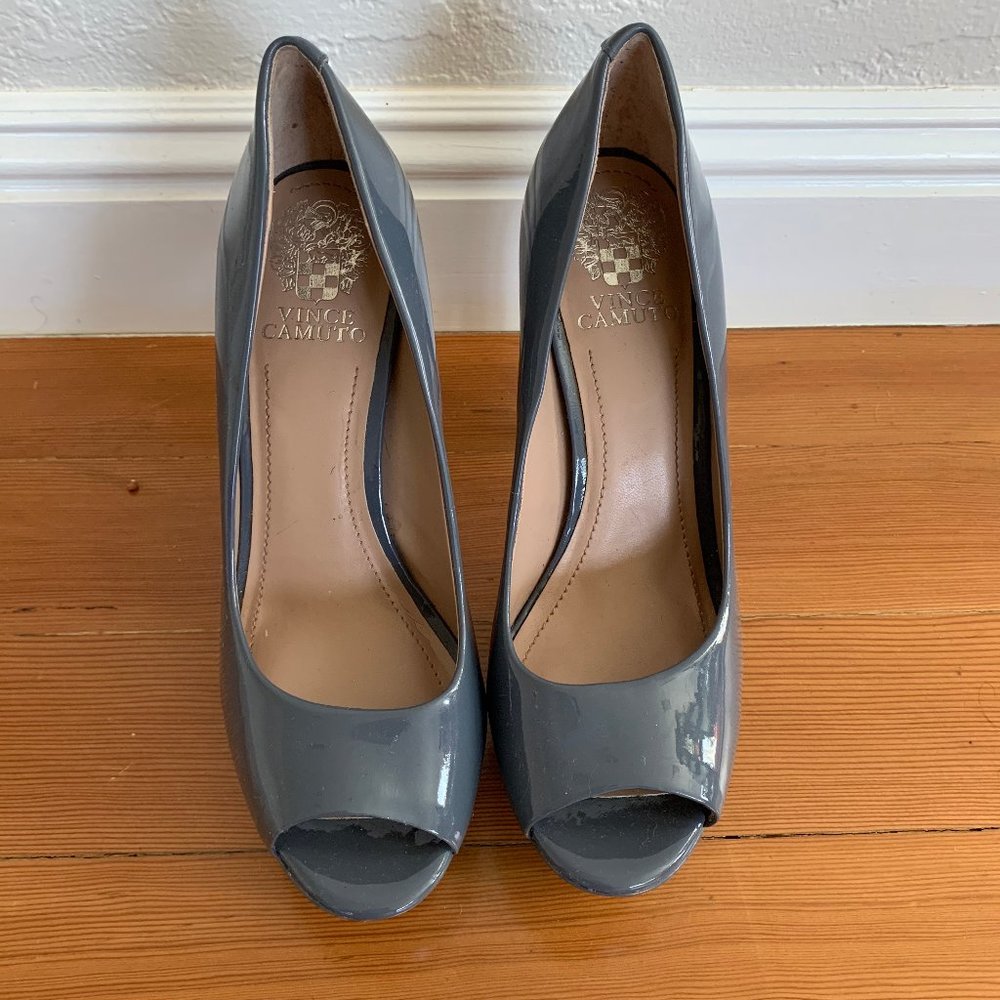 Vince Camuto 'Miles' Grey Peep Toe Pumps